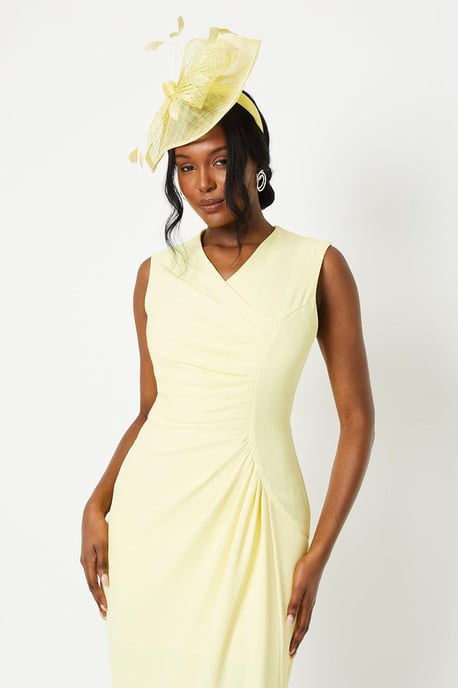 Lisa Tan Ruched Crepe Midi Dress
