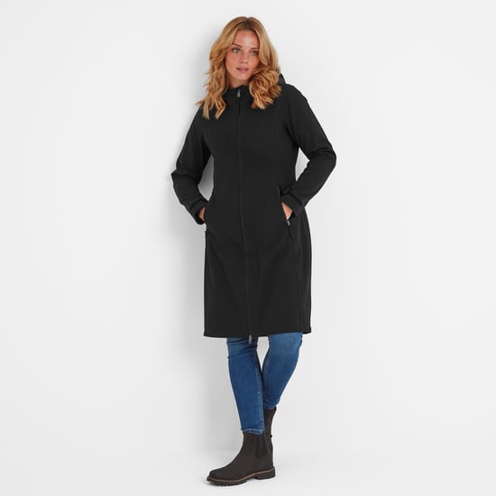 Enya Womens Softshell Long Jacket Black