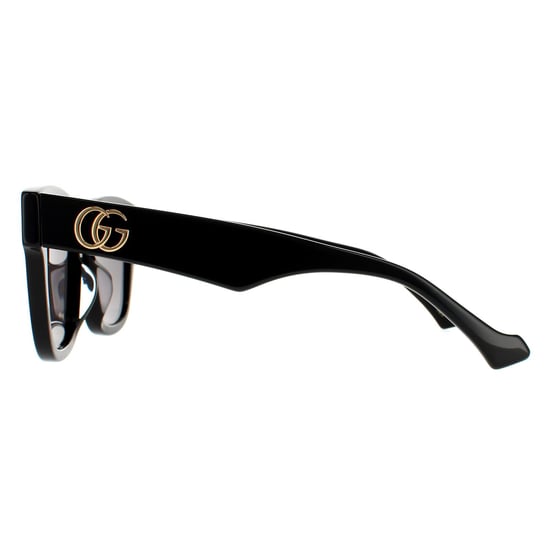 Gucci Rectangle Womens Black Grey Sunglasses - Image 3