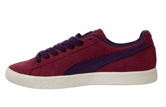 Puma Classic Clyde Basket Paisley Leather Low Lace Up Mens Trainers 369279 01