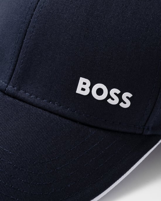 BOSS Green Bold Mens Logo-Print Cap In Cotton Twill - Image 4