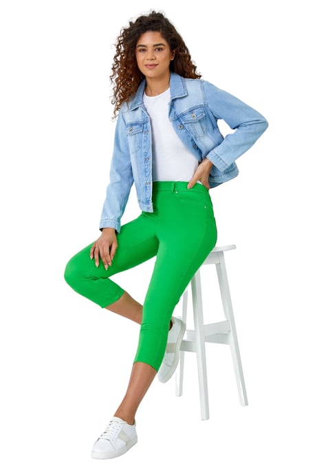 Cropped Stretch Denim Jegging Cotton Capri Jean Leggings
