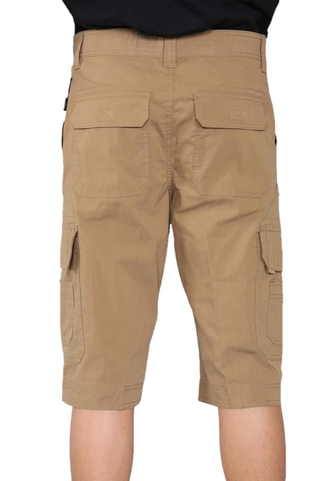 Mens Cargo Multi-Pocket Quick Dry Shorts in Khaki - Image 2