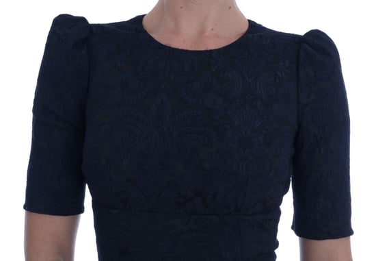 Dolce & Gabbana Svart Blå Utsvängd Mini Klänning - Image 4