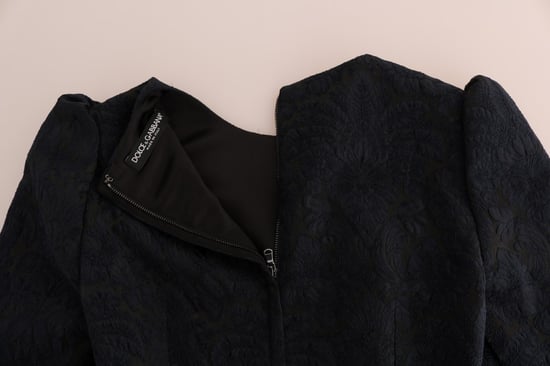 Dolce & Gabbana Svart Blå Utsvängd Mini Klänning - Image 5