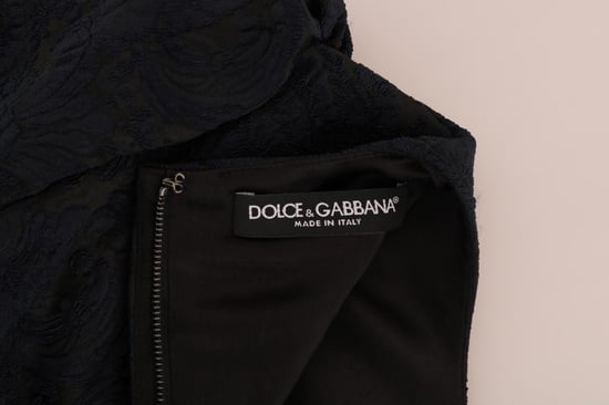 Dolce & Gabbana Svart Blå Utsvängd Mini Klänning - Image 6
