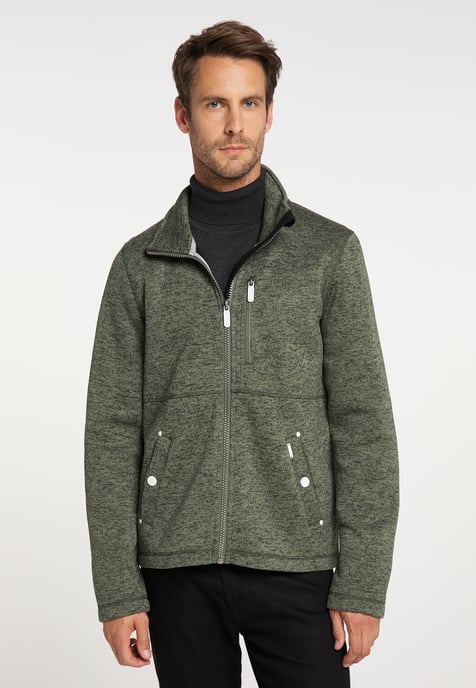 ICEBOUND Yuka serie Gebreide fleece jas Heren olijf melange - Image 2
