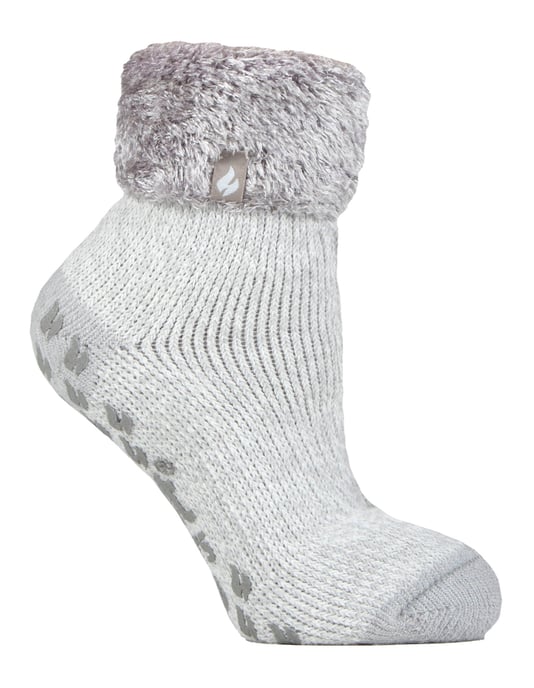 Fluffiga sängstrumpor för barn | värmehållare | varma mysiga termosockor för pojkar och flickor - Silver Grey - Image 1
