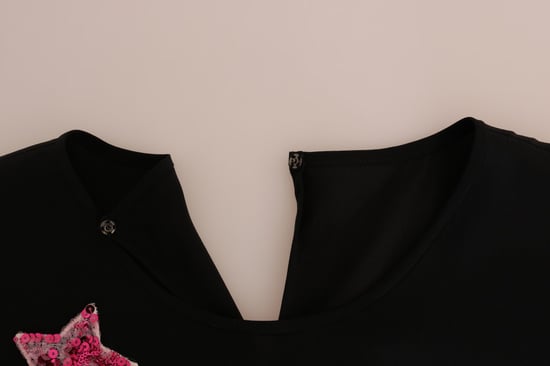 Dolce & Gabbana Dames Zwarte Zijde Sprookjes Top Kralen Blouse - Image 6