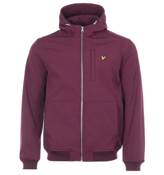 Lyle & Scott Fleece Lined Softshell Jacket in Burgundy - Image 1