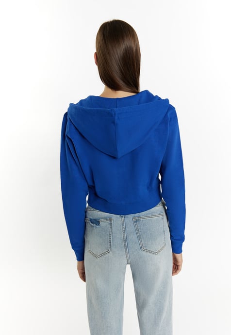 Mymo Bijgesneden hoodie met rits Dames koningsblauw - Image 4