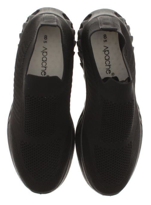 Apache Womens Chunky Trainers Knit Effect Sky Slip On black - Image 6