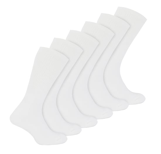 6 Pair Multipack Boys Bamboo Sport Socks | Sock Snob | Breathable Crew Kids White PE Socks - White - Image 1