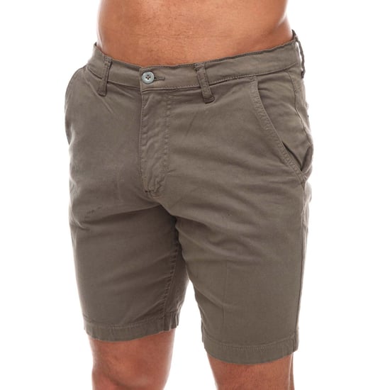 Men's Duck and Cover Moreshore Chino Shorts in olive - Image 1