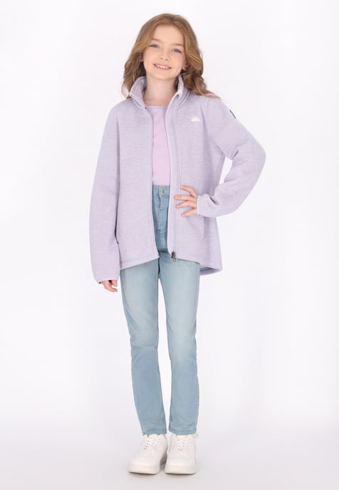 Schmuddelwedda Gebreide fleece jas Meisje Grijsviolet gemêleerd - Image 2