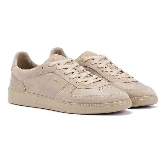 Boss Brandon Suede/Leather Men's Beige Trainers - Image 1