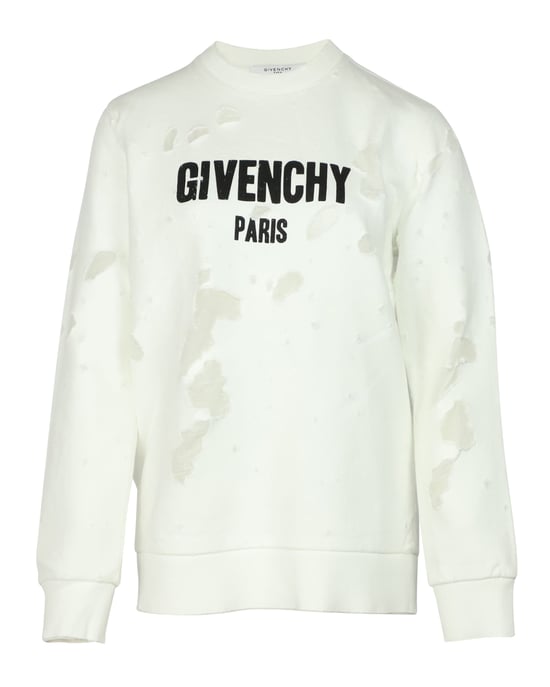 Givenchy Versleten Sweatshirt in Witte Katoen - Image 1