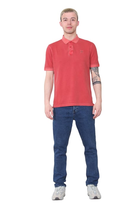 M&S Mens SS polotröja i tegelröd - Image 4