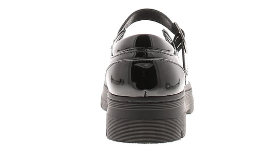 Platino Womens Shoes Work School Jenny Buckle black patent