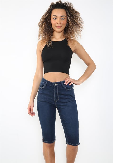 MYT Womens Magic Shaping High Waisted Denim Shorts Blue - Image 6