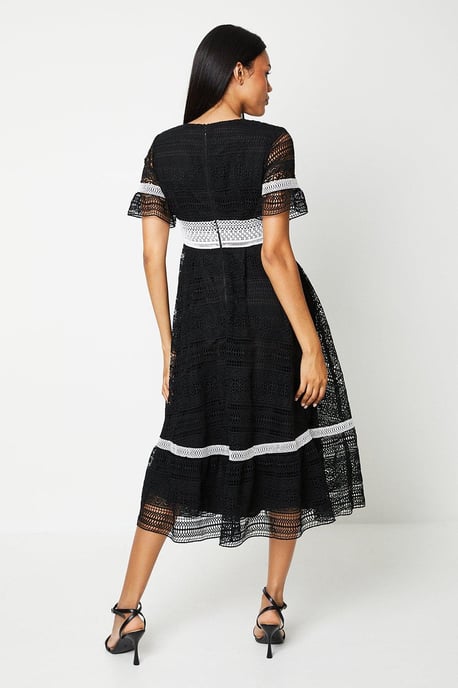 Lace Trim Detail Midi Dress - Image 3