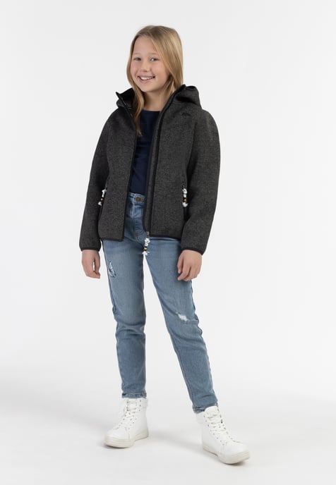 Schmuddelwedda Gebreide fleeceblouse voor meisjes meisjes (kinderen) grijs melange - Image 2