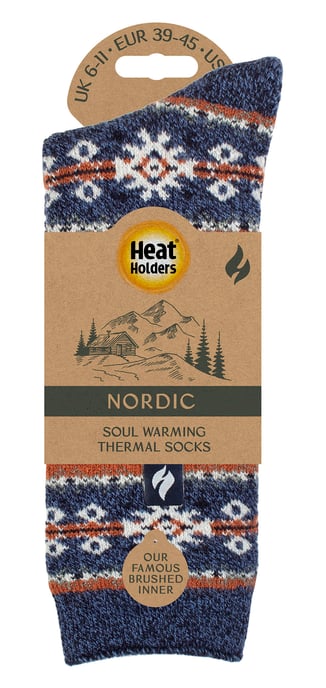 Nordiska strumpor för herrar | Värmehållare | Andningsbara Lite Extra Varma Vintertermosockor - Denim - Image 2