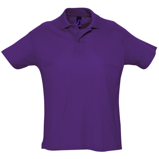SOLS Mens Summer II Pique Short Sleeve Polo Shirt (Dark Purple) - Image 1