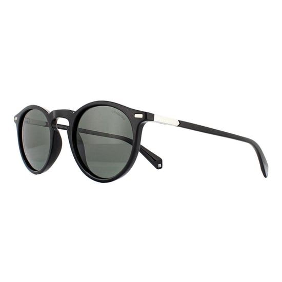 Polaroid Round Mens Black Green Polarized Sunglasses