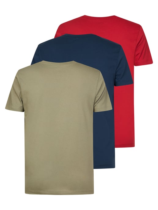 Petrol Industries - 3-pack T-shirts Heren - RedMelon/Petrol/LightArmy - Image 2
