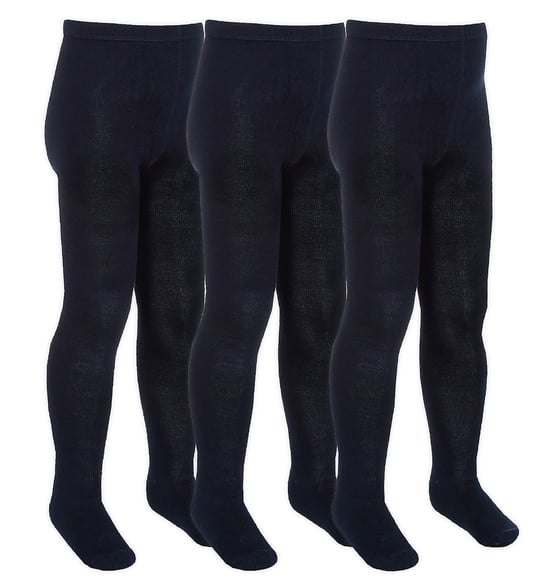 Sock Snob - 3 Paar Meisjes Bamboe Panty's Multipack | Effen Panty's voor School - Marine - Image 1
