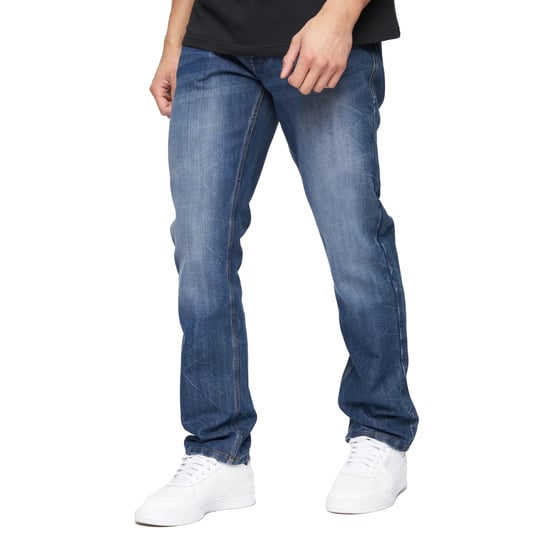 Crosshatch Mens New Techno Denim Präglade Jeans (Stone Wash) - Image 3