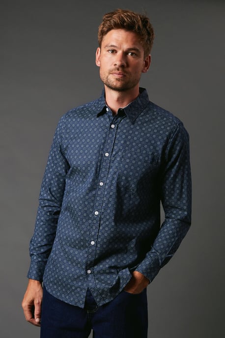 Tudor Tile Print Long Sleeve Shirt