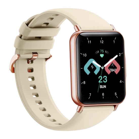 Fitness Tracker 25 Sports Modes&IP68 Water Protection, Cream