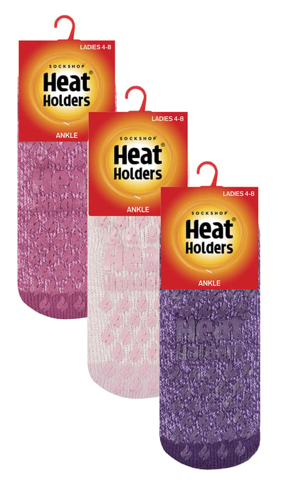 Värmehållare - 3 par multipack damsockor med fotledsskor och gripklor - Pisa 2 - Image 2