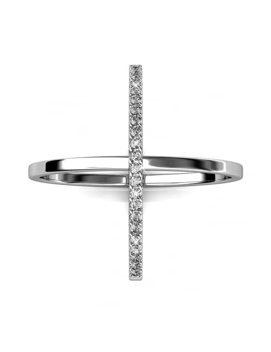 X Duo Ring - Silver och kristall - Image 5