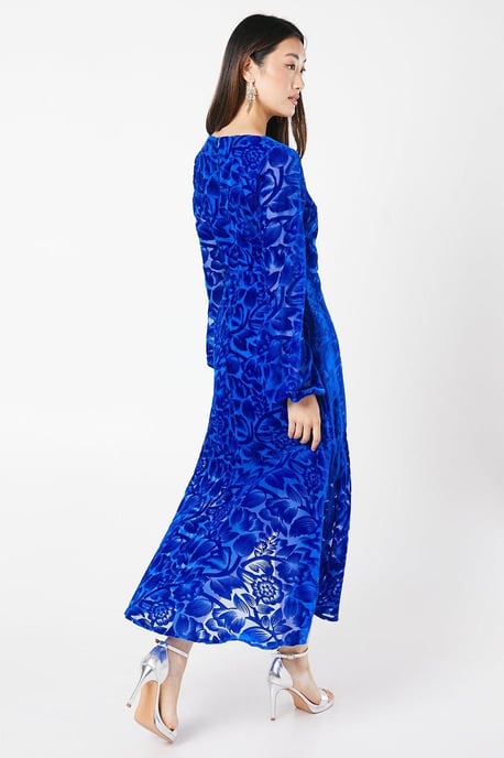 Floral Velvet Devore Midi Dress - Image 3