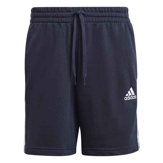 Men's adidas Essentials Frech Terry 3-Stripes Short in Navy - Image 2