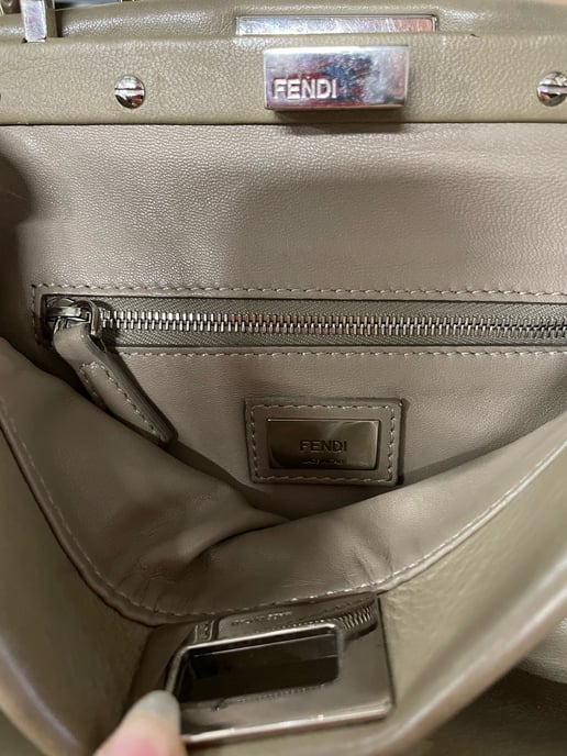 Fendi Peekaboo Mini in Beige Leather - Image 4