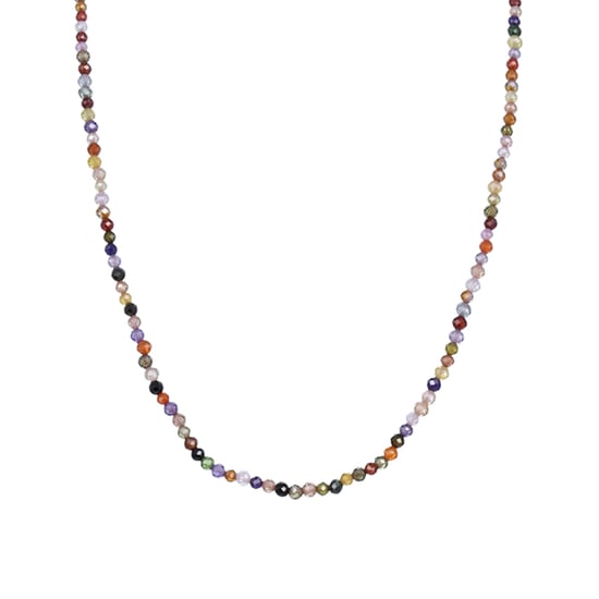 Luxenter Ufela necklace in 925 sterling silver and Multicoloured crystal with 18K yellow gold plated finish - Image 1