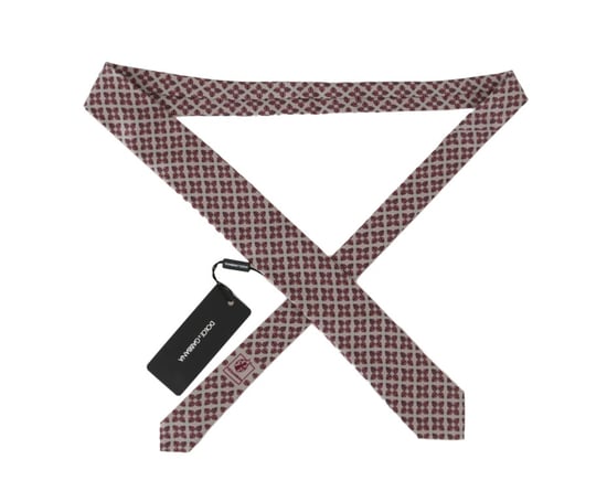 Dolce & Gabbana Gray Silk Red Ladybug Print Classic Tie - Image 3