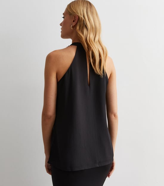 Ruffle Detail Halter Neck Top