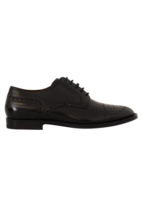Dolce & Gabbana Men's Black Leather Wingtip  Formal Derby Shoes