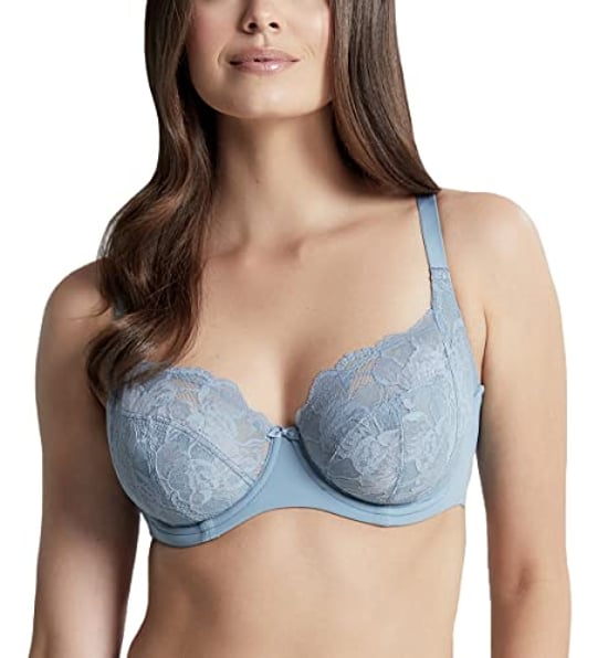 Panache Women's Rocha Low Front Balconnet Bra Balconette, Stone Blue