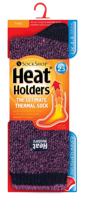 Heat Holders - Mönstrade varma termiska vinterstrumpor för damer 4-8 UK - Image 2