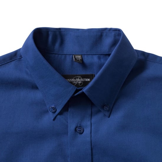 Russell Collection Mens Long Sleeve Easy Care Oxford Shirt (Bright Royal) - Image 5