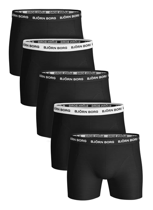Björn Borg- 5 Par Herr Boxer Briefs | Bomull Stretch Boxers Shorts Underkläder - Svart / Vit - Image 1