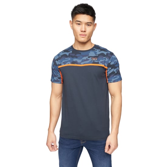 Crosshatch Mens Brightling Camo T-Shirt (Navy) - Image 1