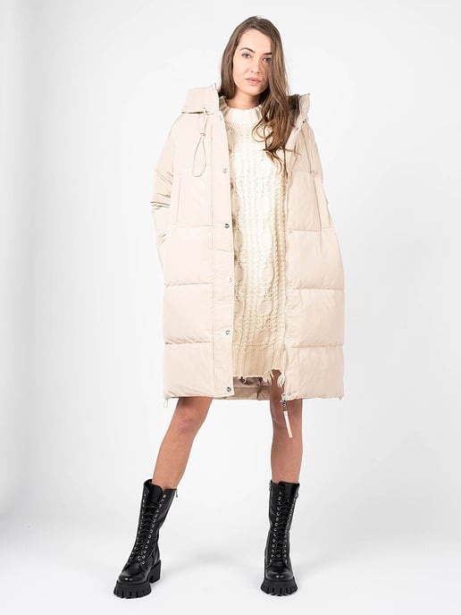 Silvian Heach Jacket Down Jacket Woman's Beige - Image 2