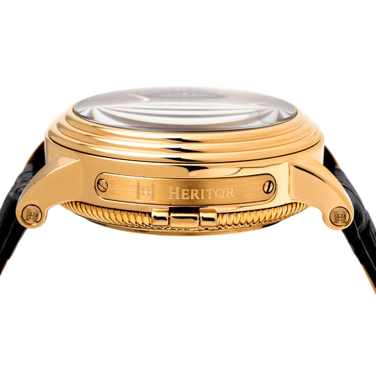 Heritor Automatic Legacy Leather-Band Watch w/Day/Date